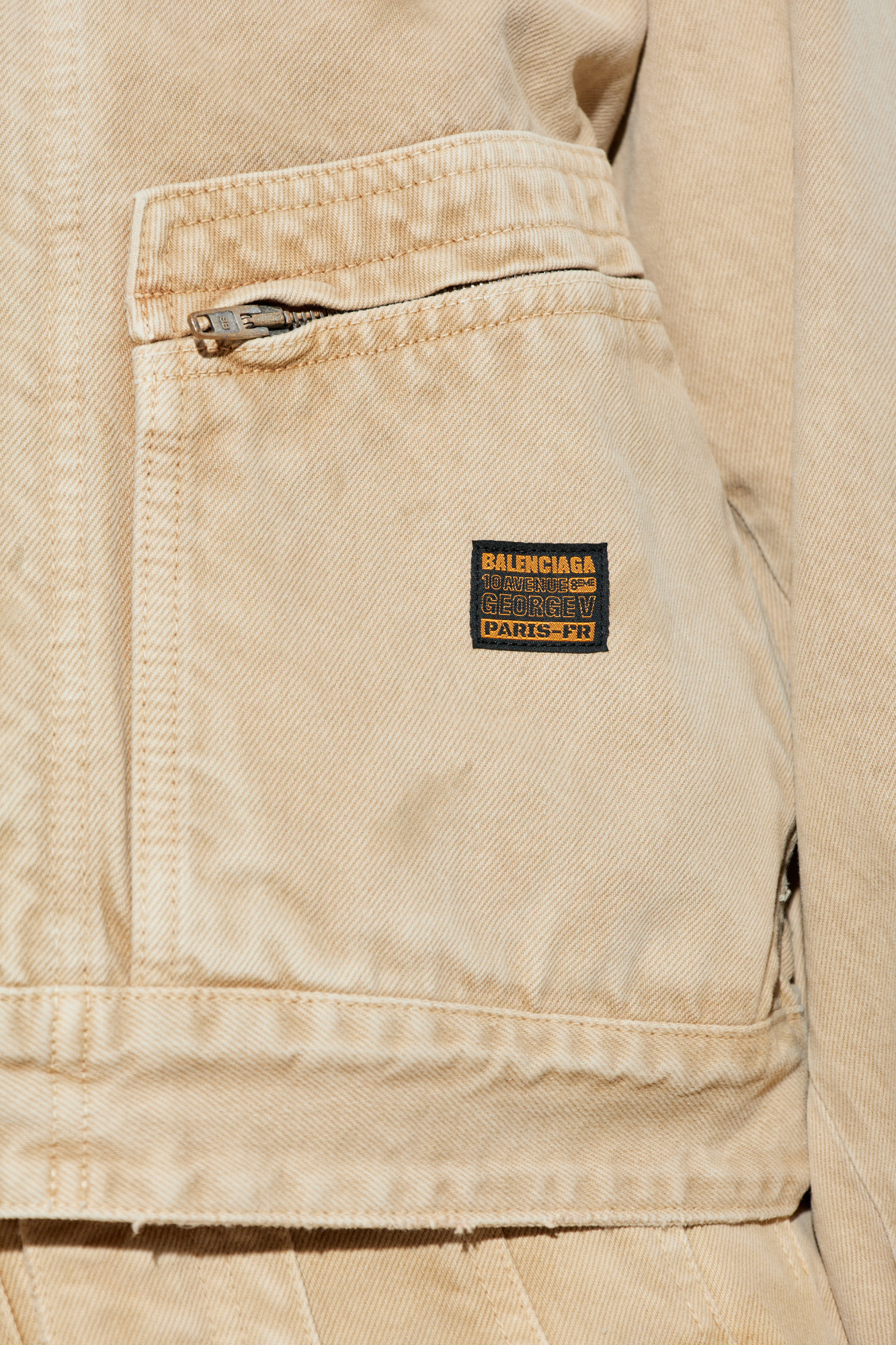 ジャケット BALENCIAGA FW25 Beige denim jacket (842161TSWB2 9501) Beige Denim jacket with a `vintage` effect Balenciaga